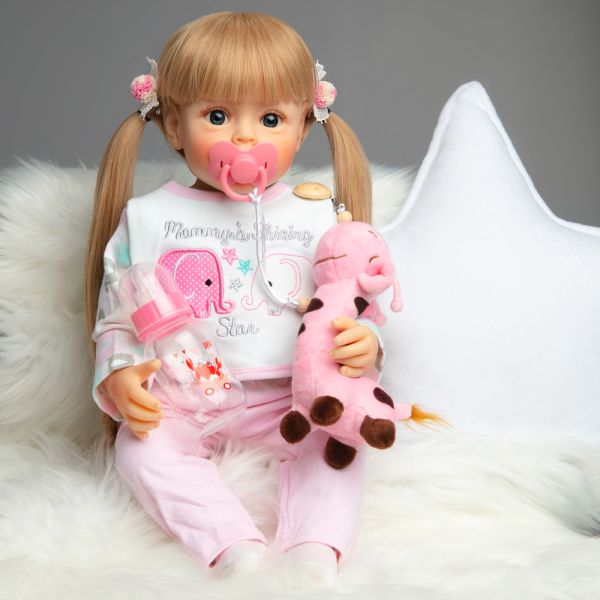 Reborn doll QA BABY girl Eva silicone large 55 cm