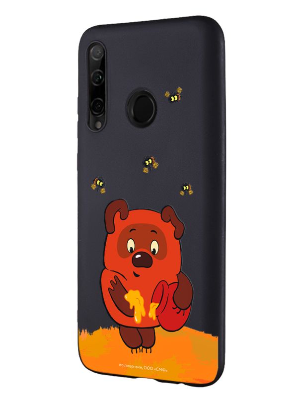 Silicone case Mcover for smartphone Honor 10i 20i P Smart Plus (19) Soyuzmultfilm Bear and honey