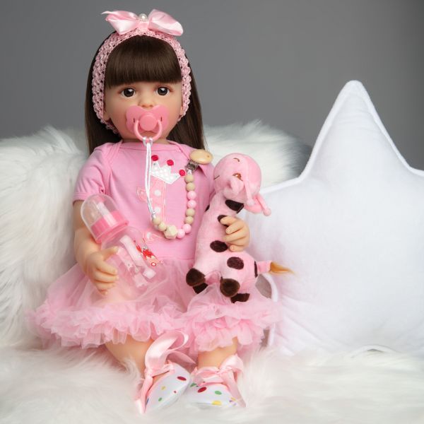 Reborn doll QA BABY girl Samantha silicone large 55 cm